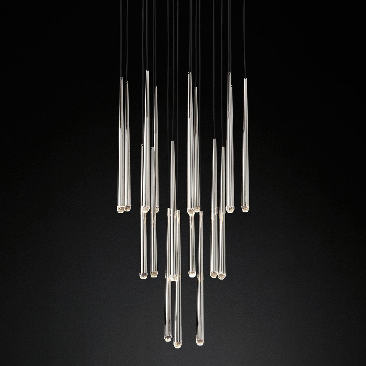 Larry candelabru cristal alamă Lucioasă negru Mat Argintiu Scări