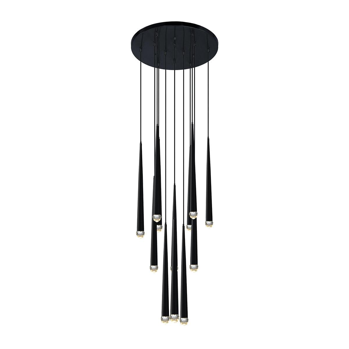 Larry candelabru cristal alamă Lucioasă negru Mat Argintiu Scări