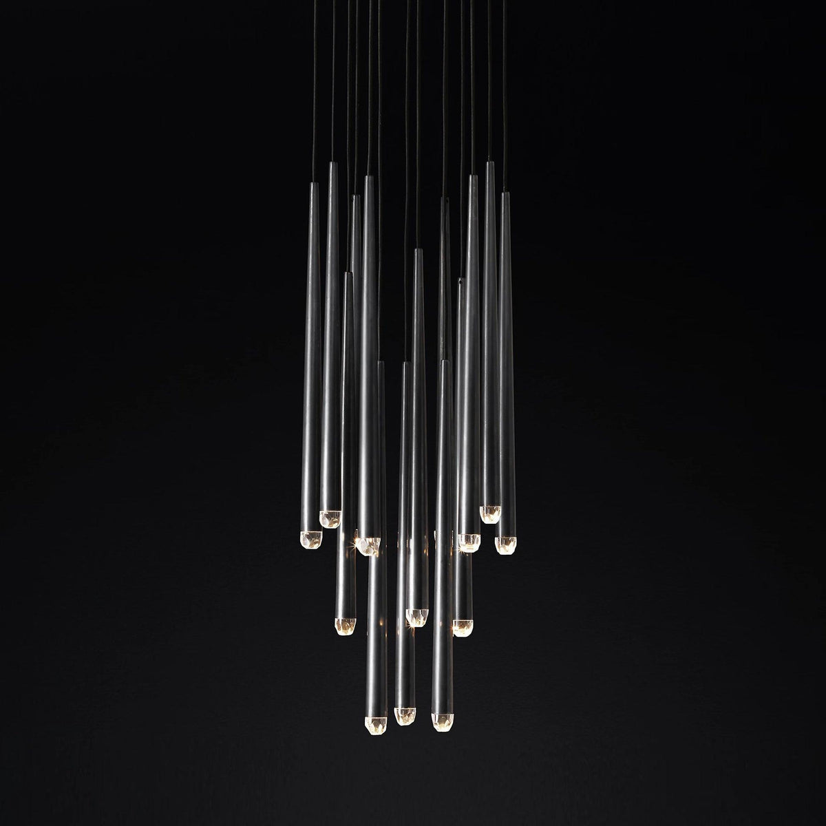Larry candelabru cristal alamă Lucioasă negru Mat Argintiu Scări