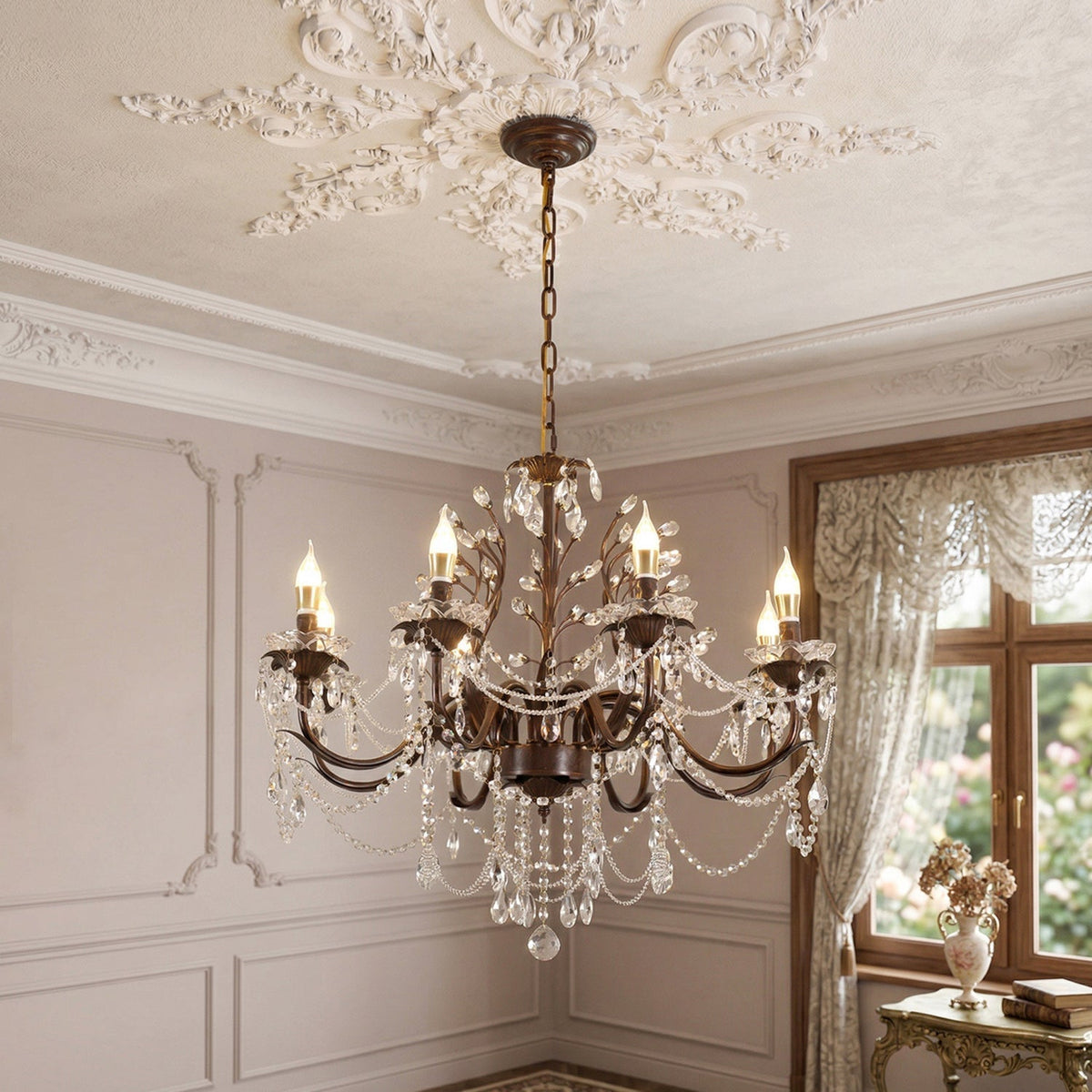 Cyrerian candelabru din cristal