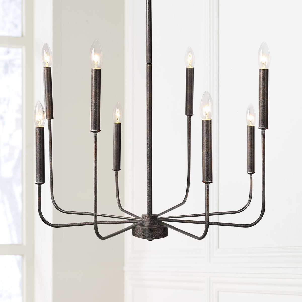 Ulfuvys candelabru din metal, modern, industrial, tip lumânare