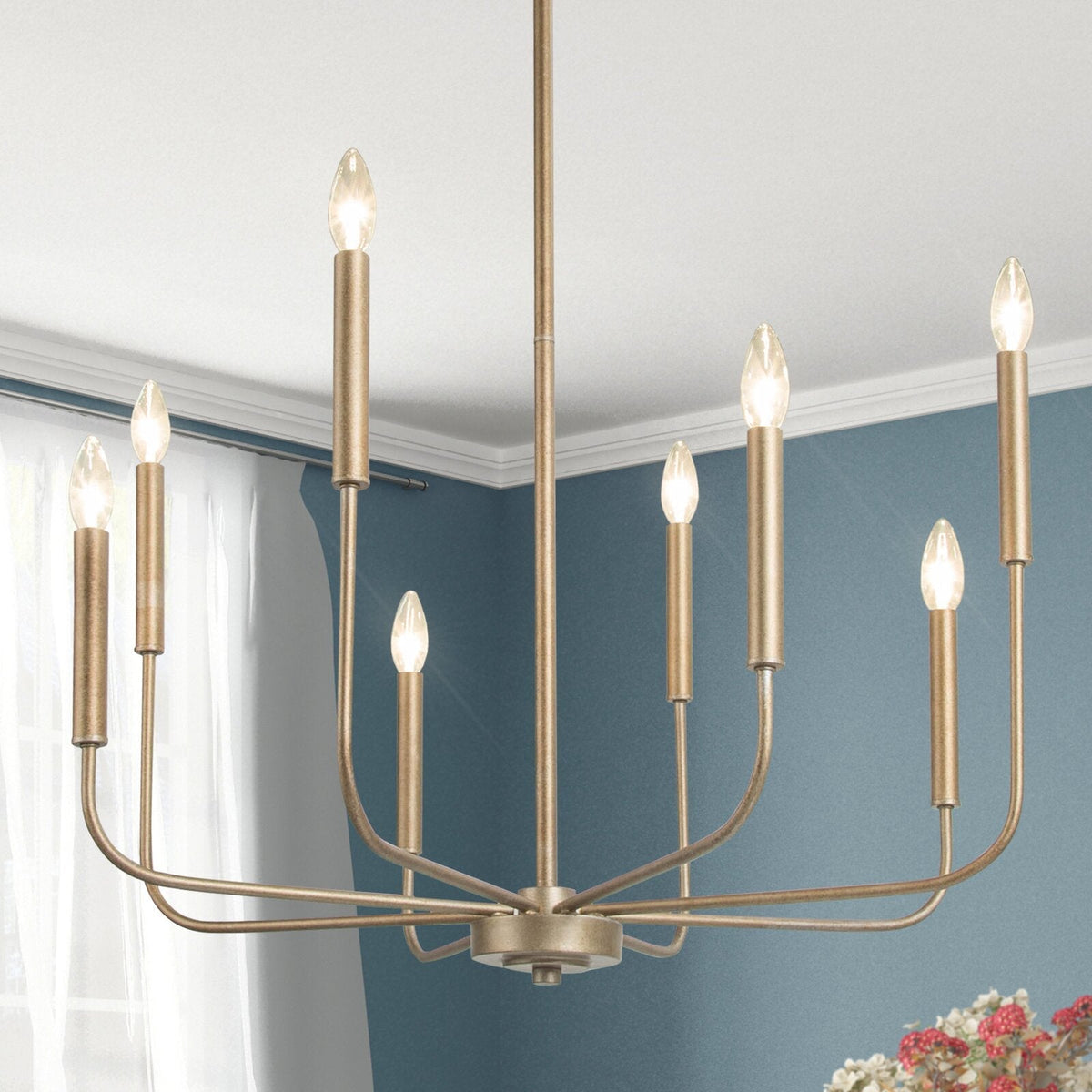 Ulfuvys candelabru din metal, modern, industrial, tip lumânare
