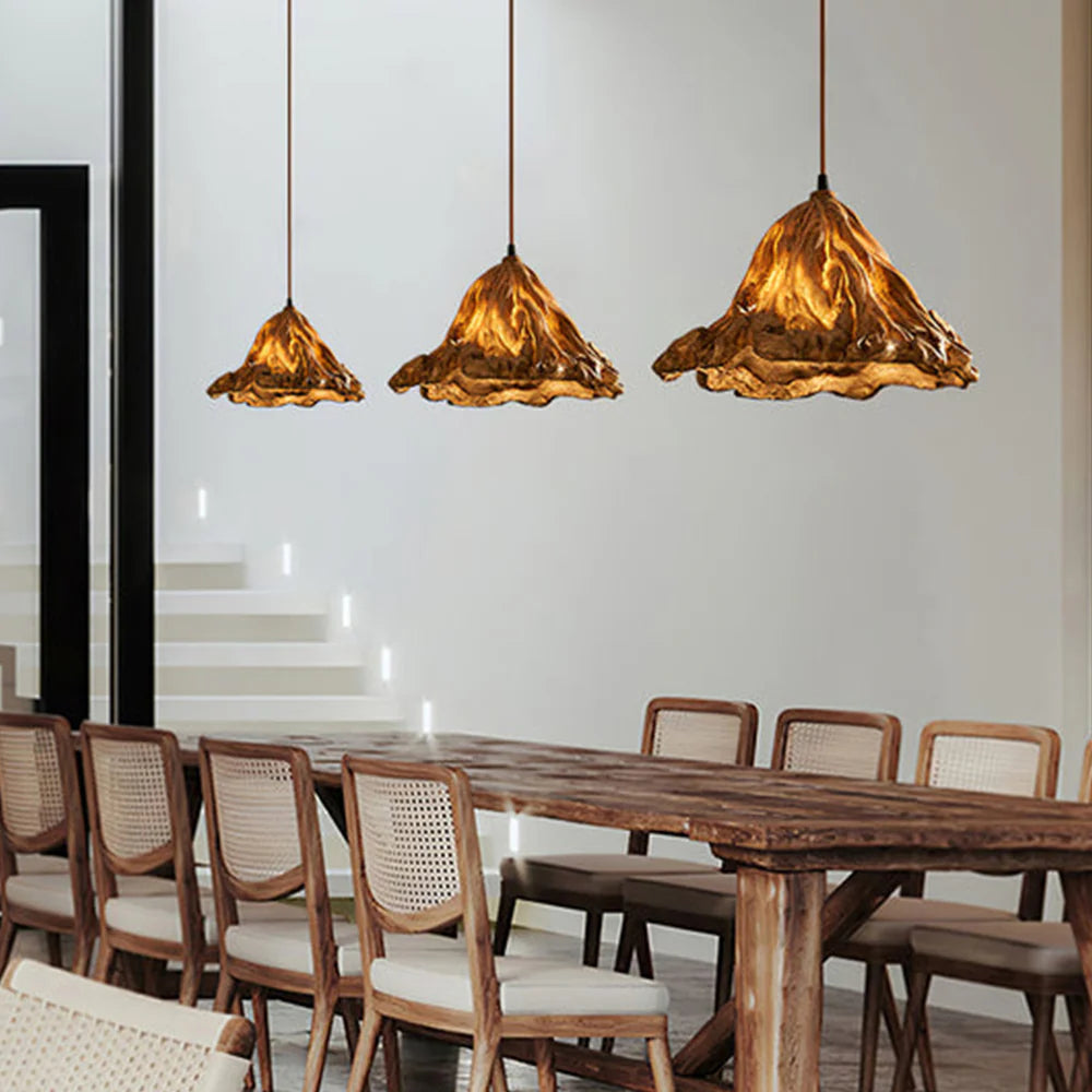 Ritta Art Lotus Leaf LED lampă suspendată Rășină Sufragerie