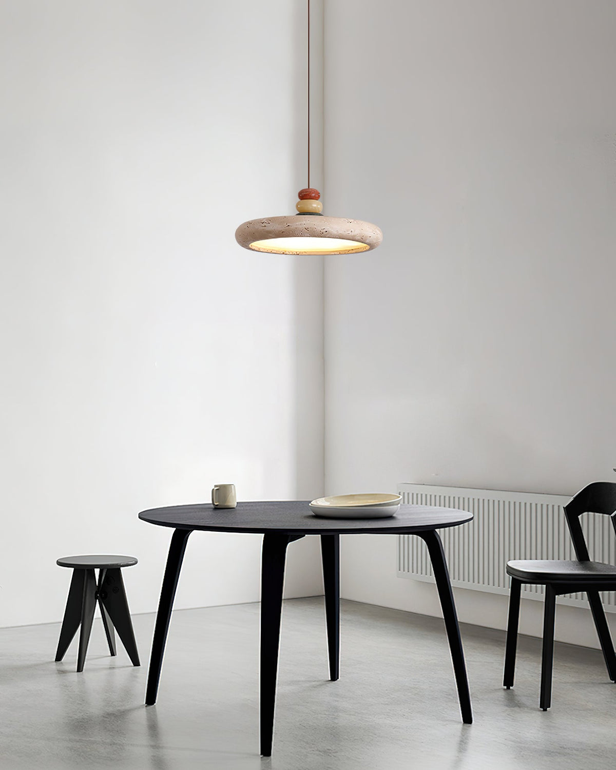 Auron lampă suspendată din travertin galben și marmură