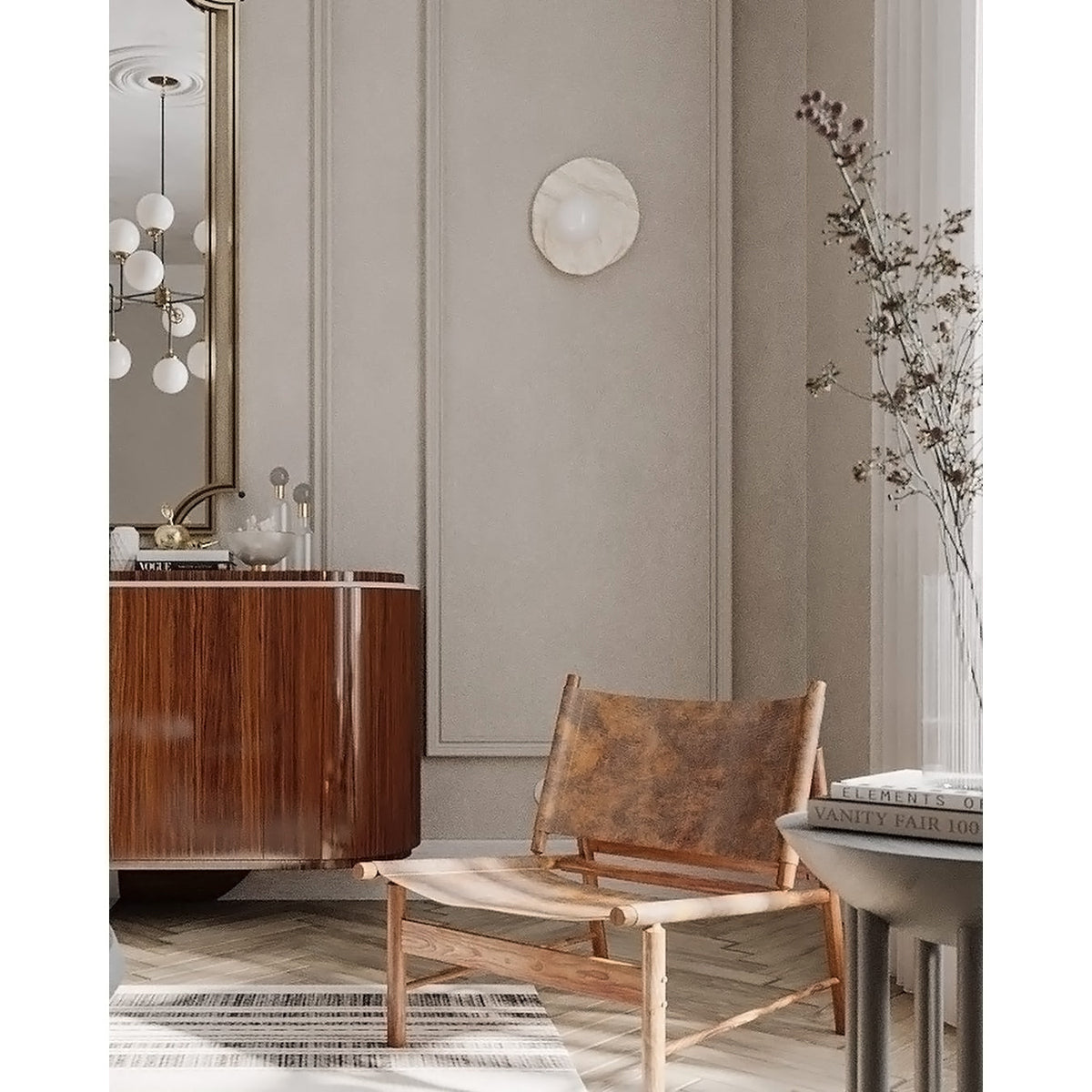 Astr aplică de perete din piatră și sticlă, modernă, minimalistă, distinctivă