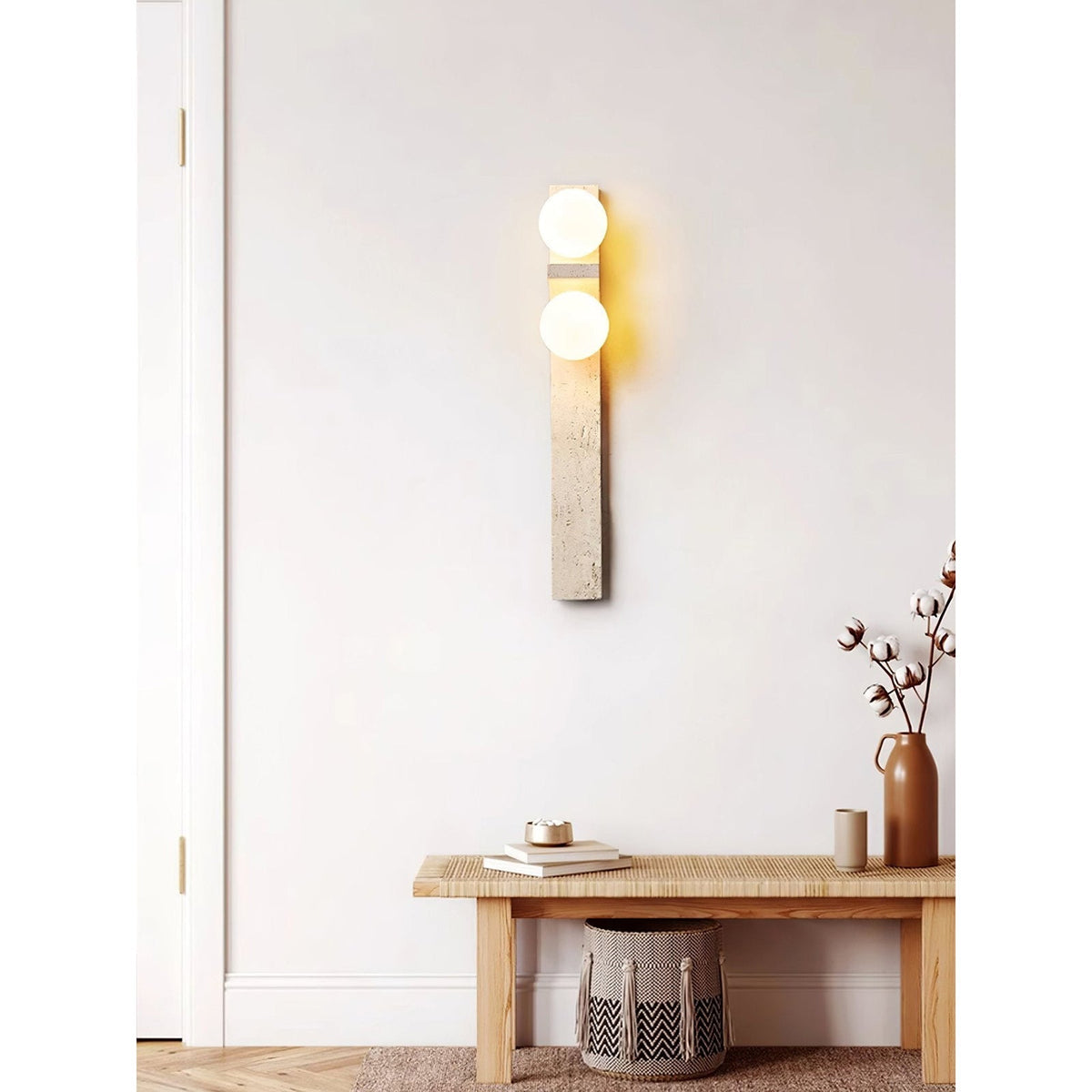 Eirikuvys aplică de perete din travertin, în stil organic modern, minimalistă