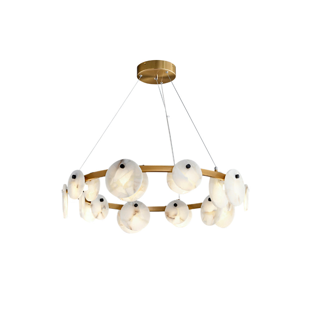 Ostruvys candelabru din alamă și alabastru, postmodern, de lux