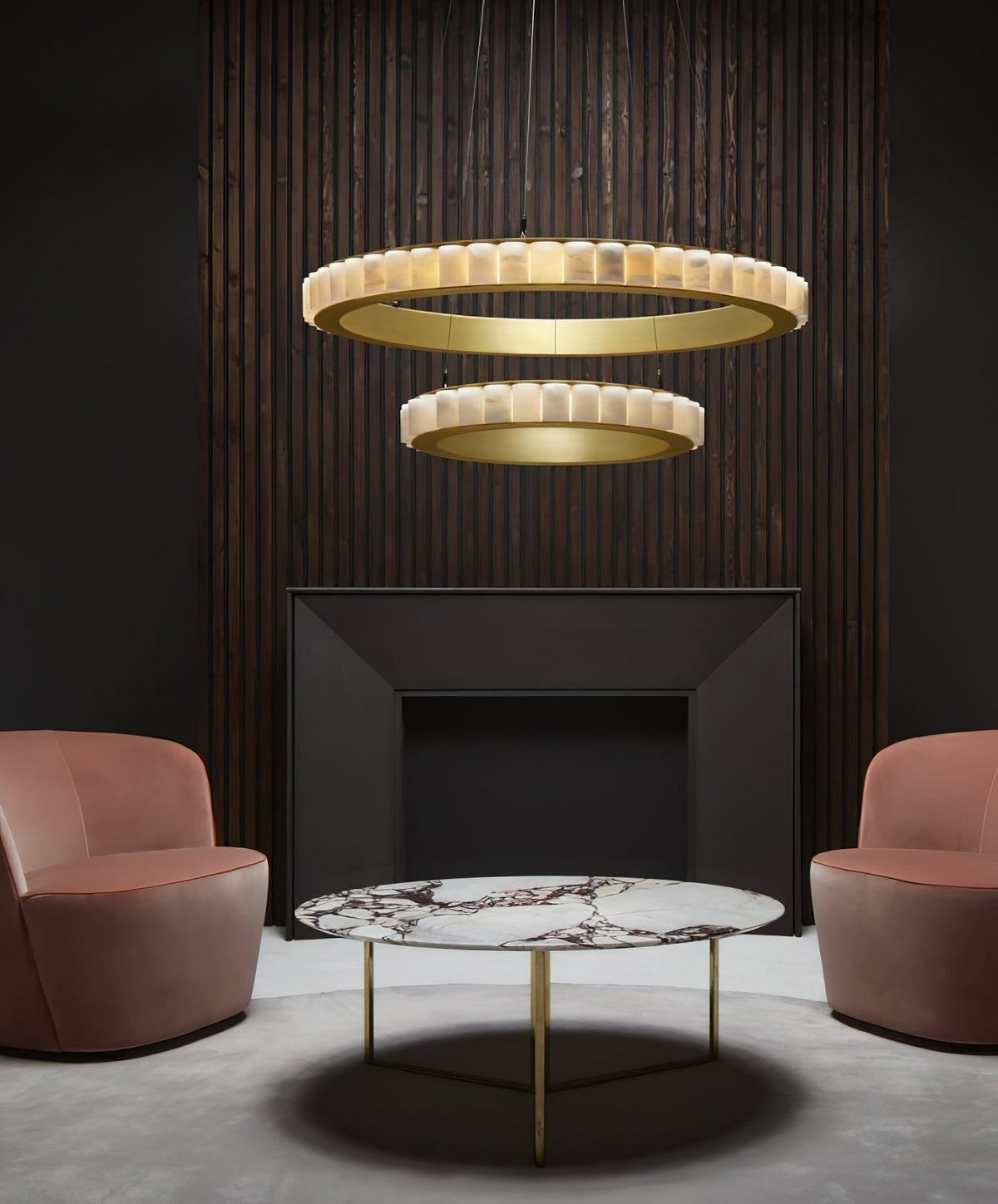 Lyra candelabru Postmodern Luxos din Oțel Inoxidabil și alabastru