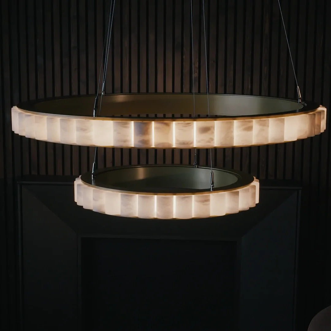 Lyra candelabru Postmodern Luxos din Oțel Inoxidabil și alabastru