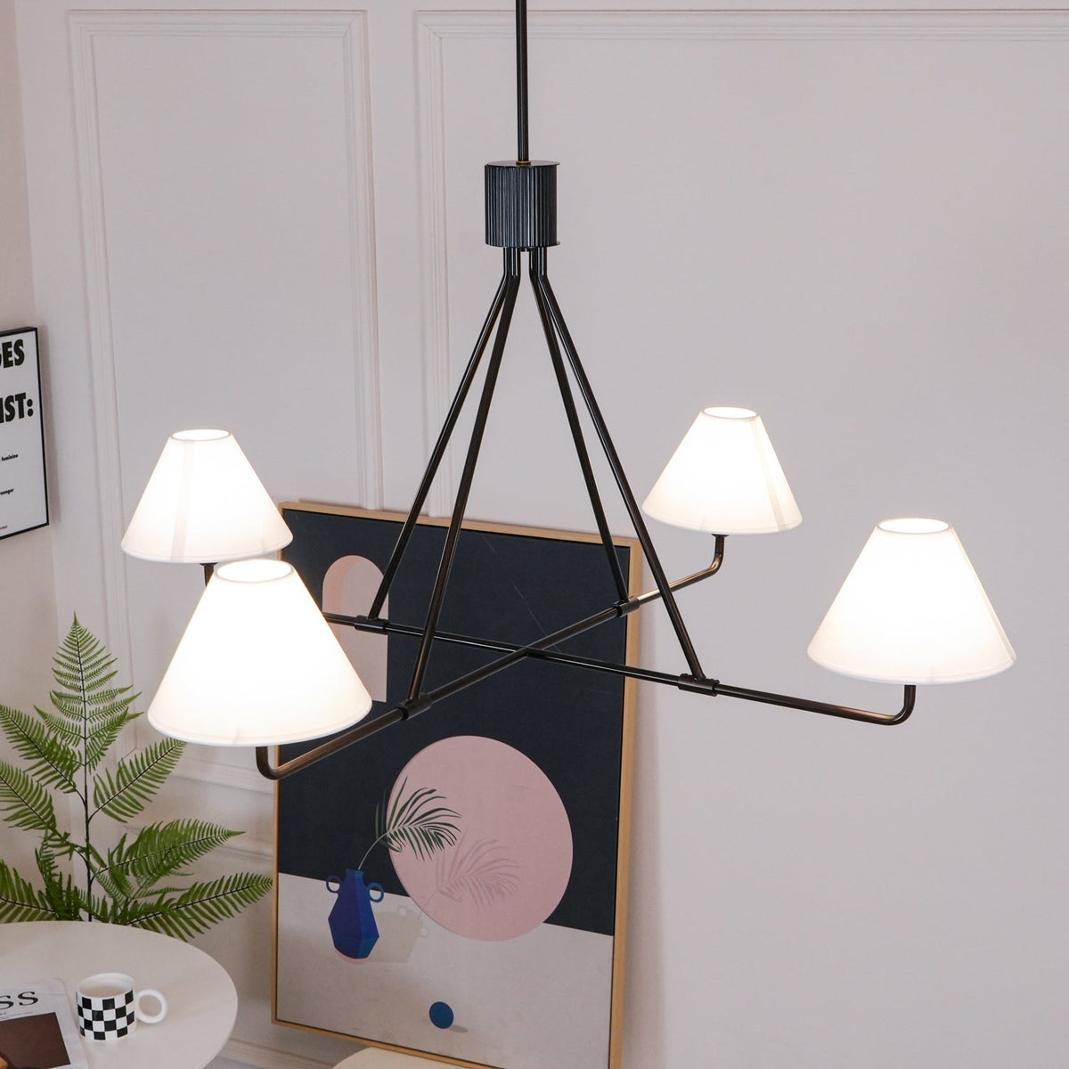 Ornuvyh candelabru din metal și material textil, vintage, industrial