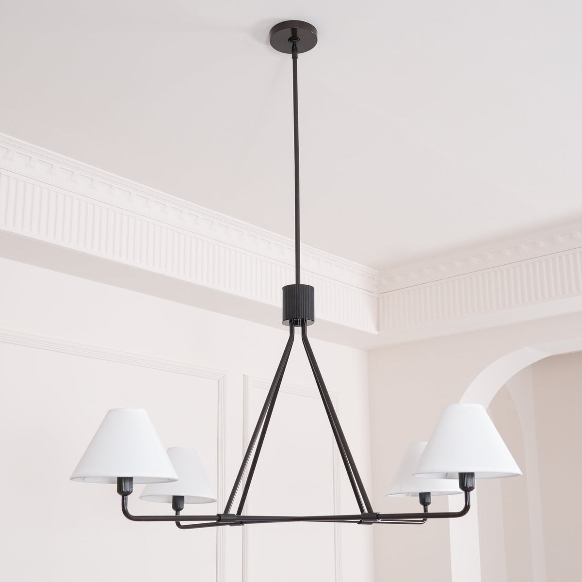 Ornuvyh candelabru din metal și material textil, vintage, industrial