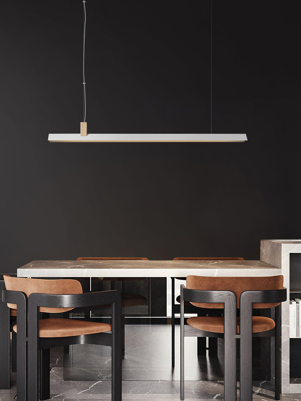 Linea lampă suspendată minimalistă din lemn