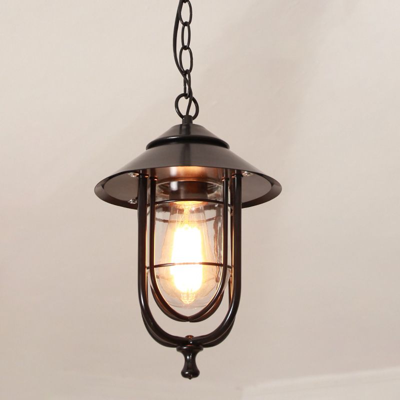 Ray lampă suspendată Lantern Retro metal, negru/bronz