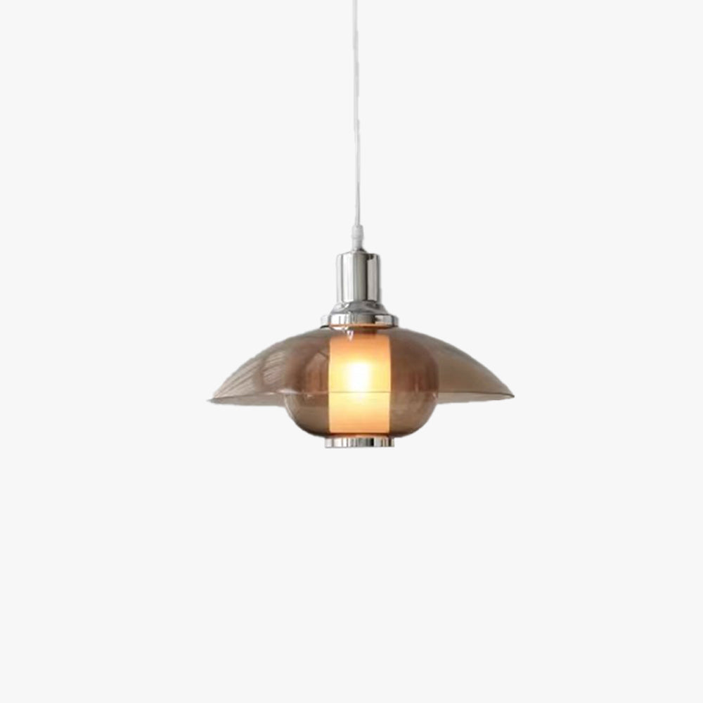 Arisha lampă suspendată maro din sticlă, modernă, rotundă, LED, pentru living