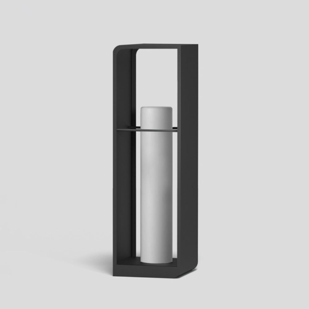 Ray Iluminare exterioară pentru drumuri cu panou solar, dreptunghiular, minimalist, negru