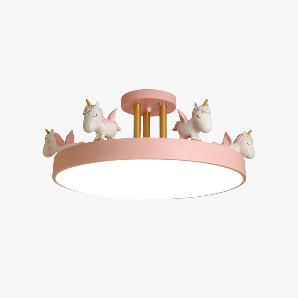 Arisha plafonieră Semi-Aplicată modernă Circulară cu Unicorn