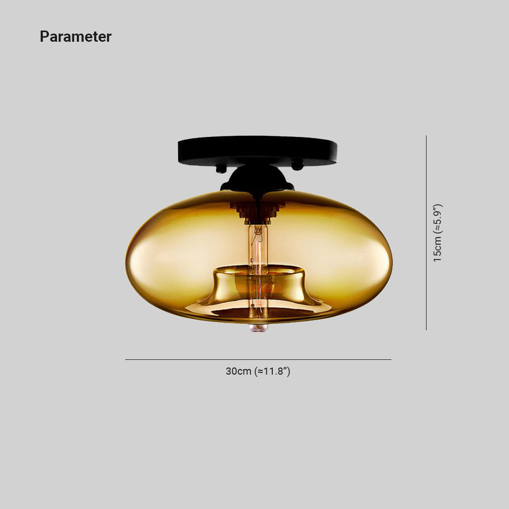 Valentina plafonieră aplicată, industrială, în stil Art Deco, cu glob, pentru living