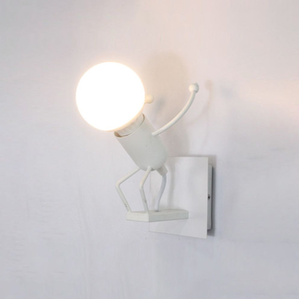 Arisha aplică de perete decorativă modernă cu formă de om din metal, negru/alb