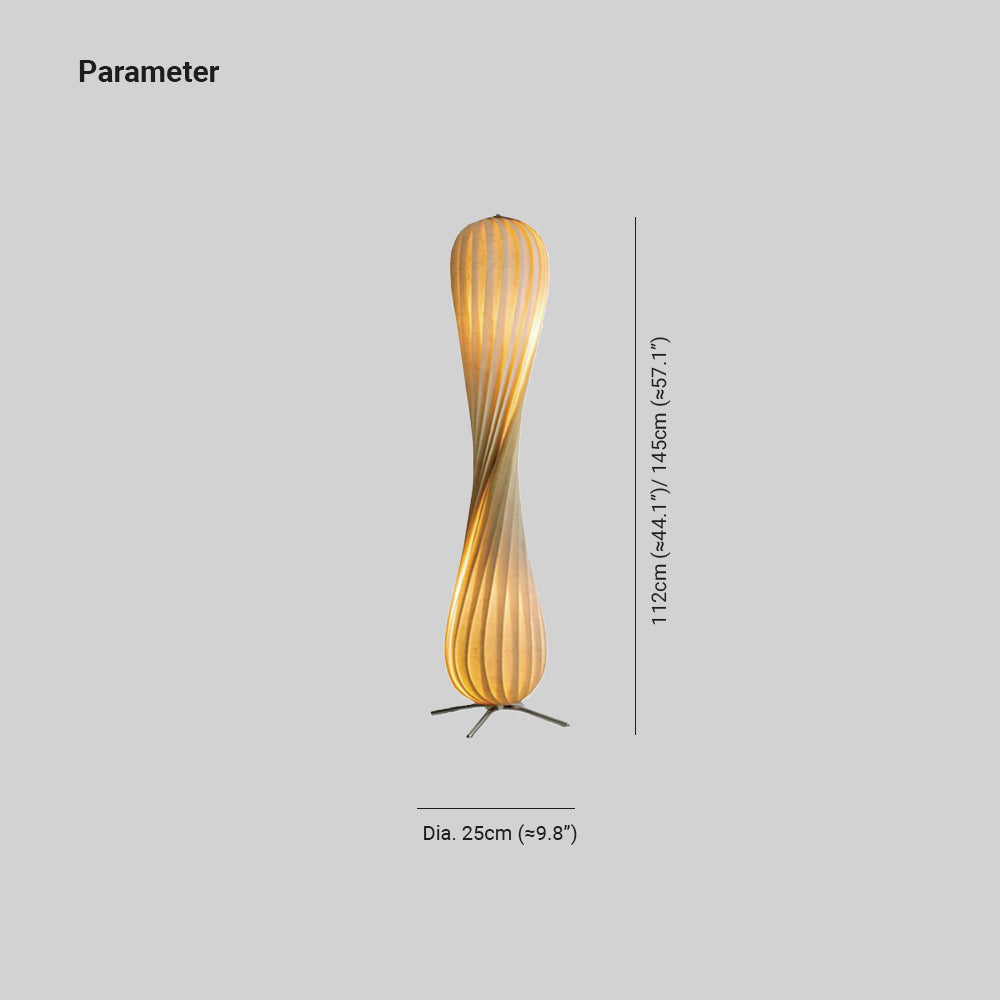Ozawa modern Twisted lemn lampadar, Culoare lemn
