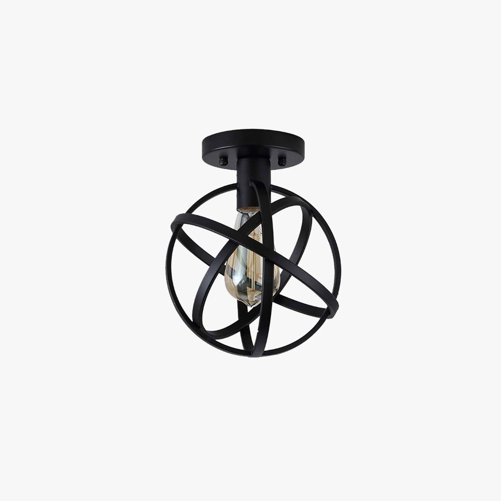 Arisha plafonieră aplicată Retro glob Lantern metal, negru