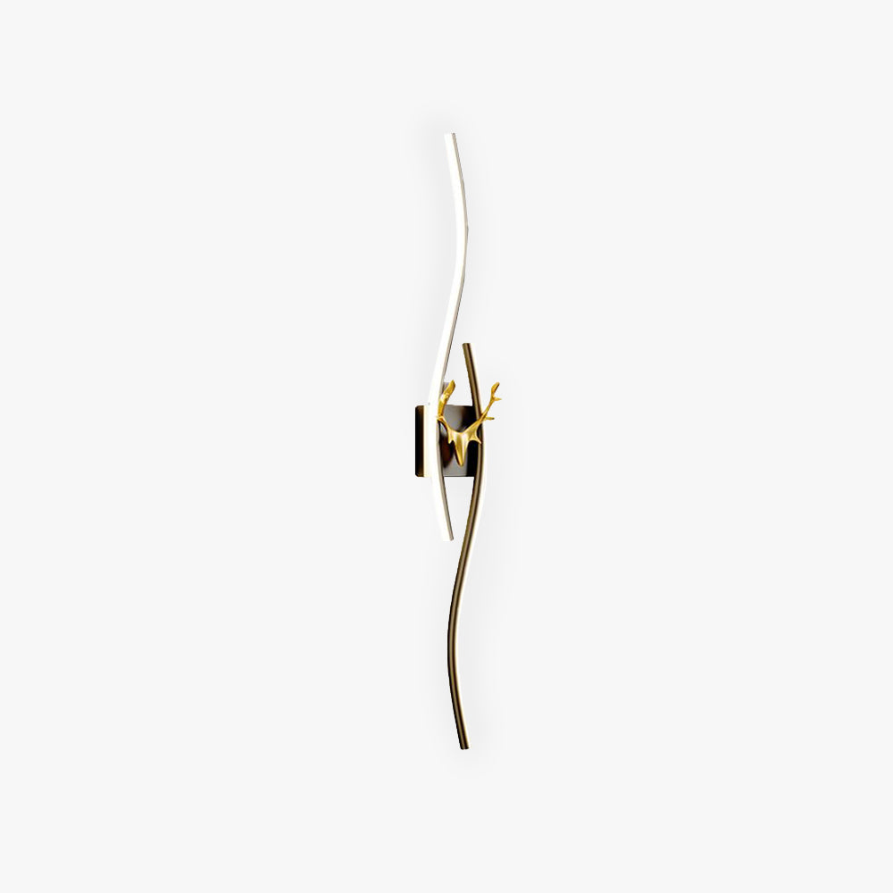 Arisha modern Linear metal oglindă LED aplică de perete, negru/Aur