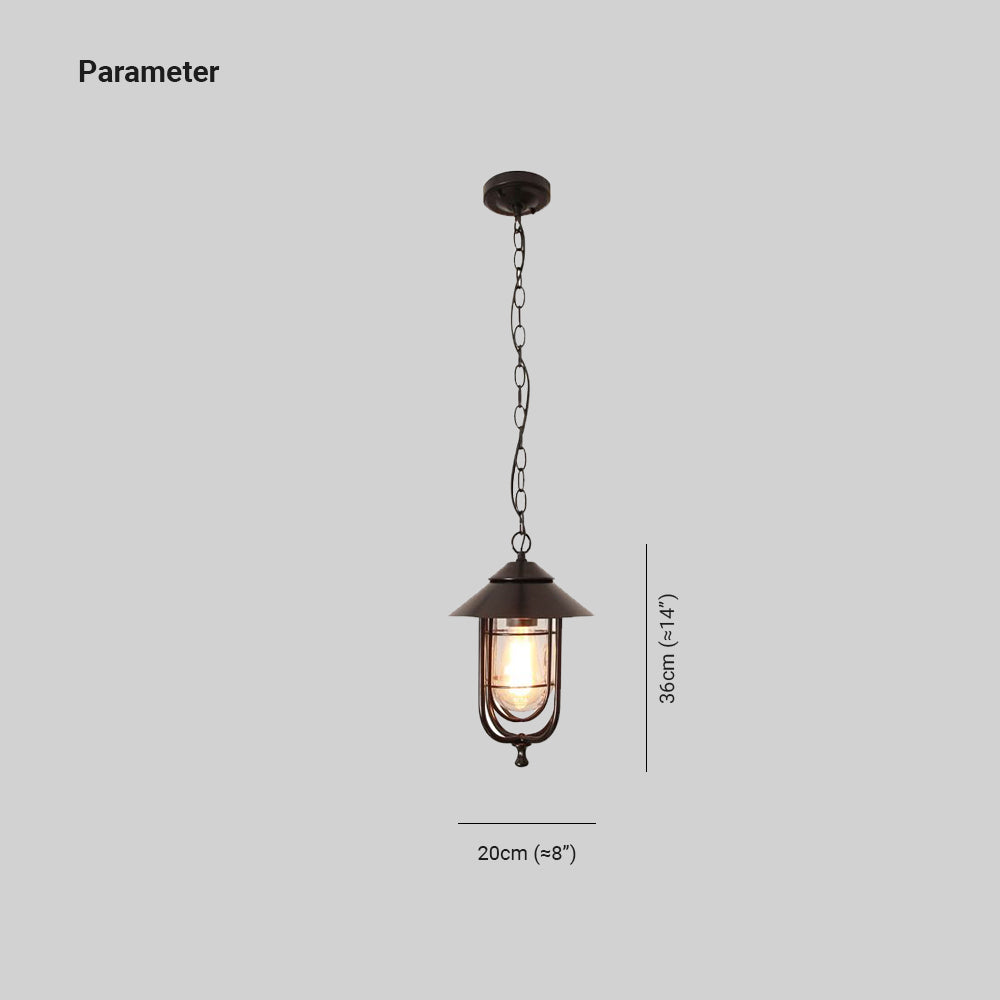 Ray lampă suspendată Lantern Retro metal, negru/bronz