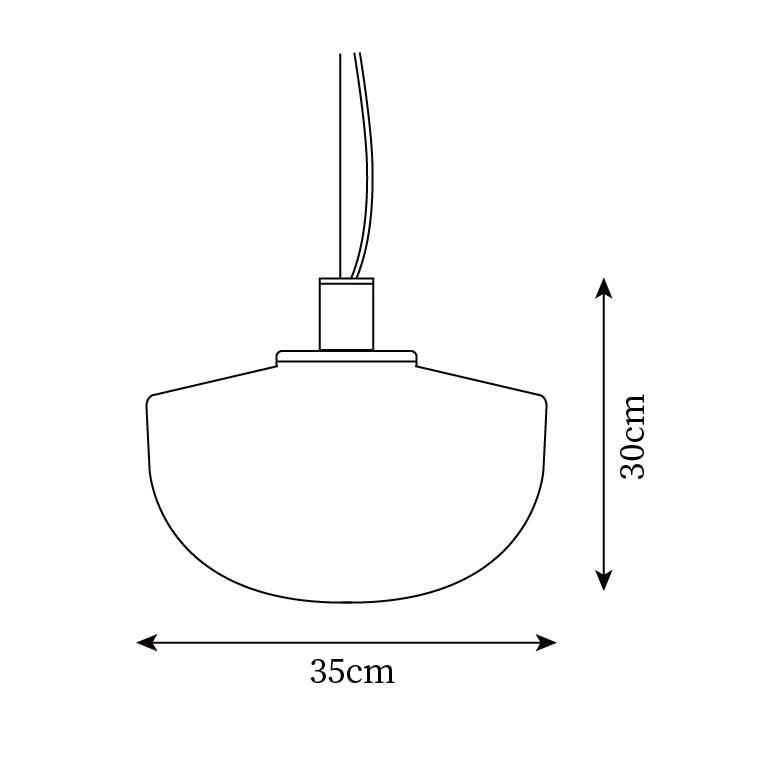 Lampă suspendată din sticlă cu abajur sferic și montaj metalic în stil minimalist pentru relaxare