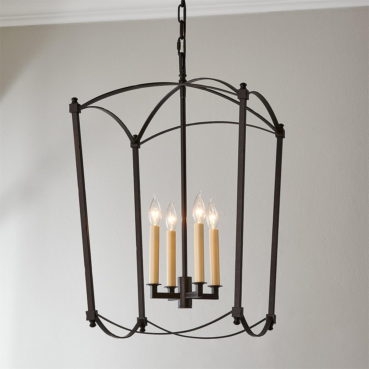 Xenuvyu lampă suspendată neagră din metal, modernă, minimalistă, industrială, în formă de lanternă