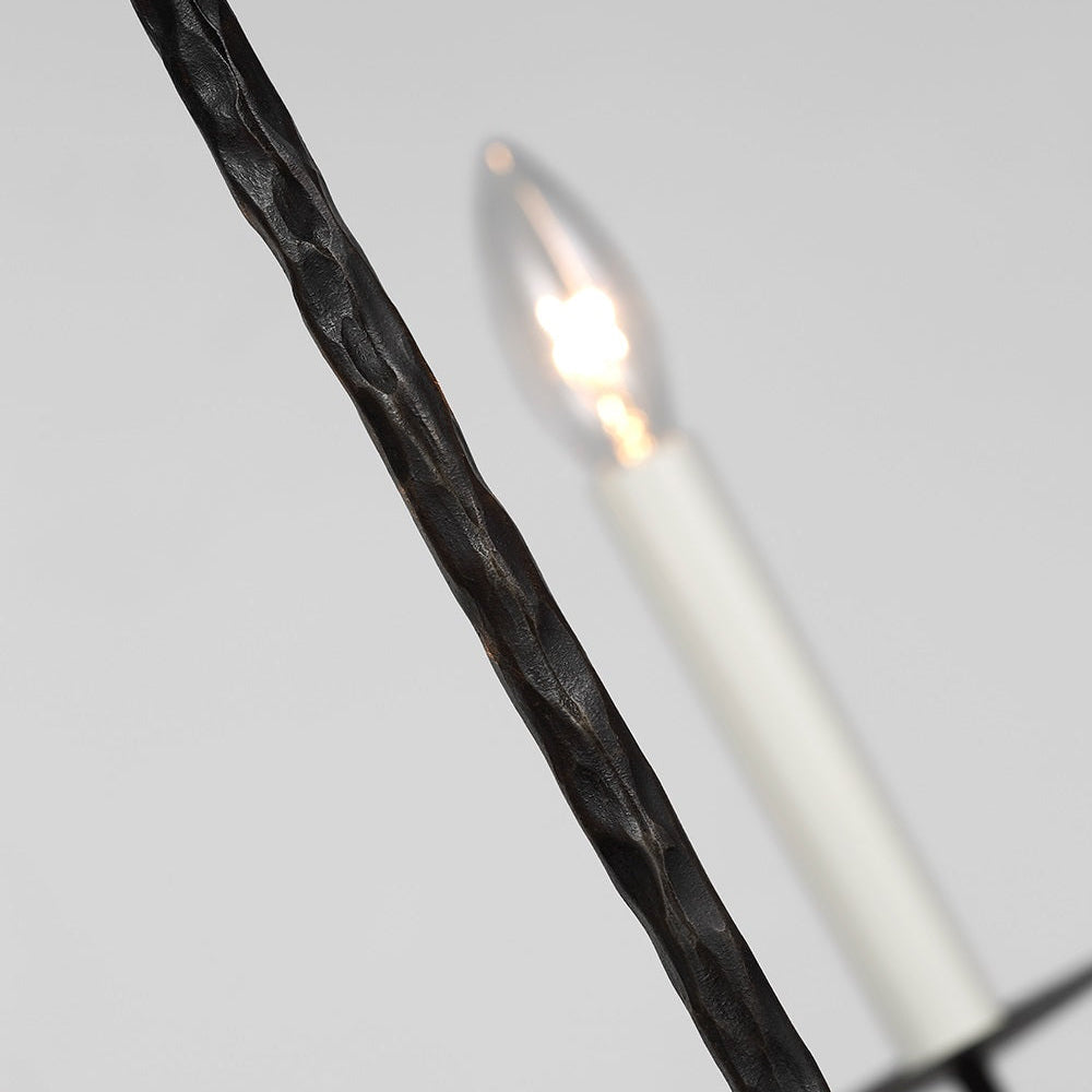 Caeluvyh candelabru negru din metal, vintage, industrial
