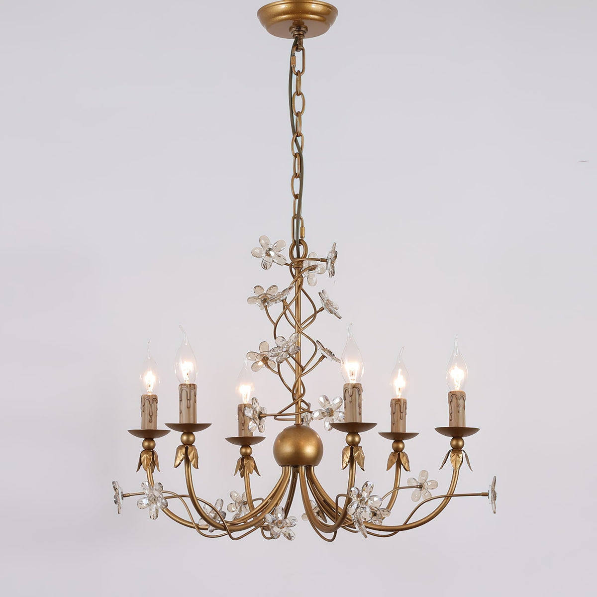 Ornuvyu candelabru transparent din metal și cristal, postmodern, de lux