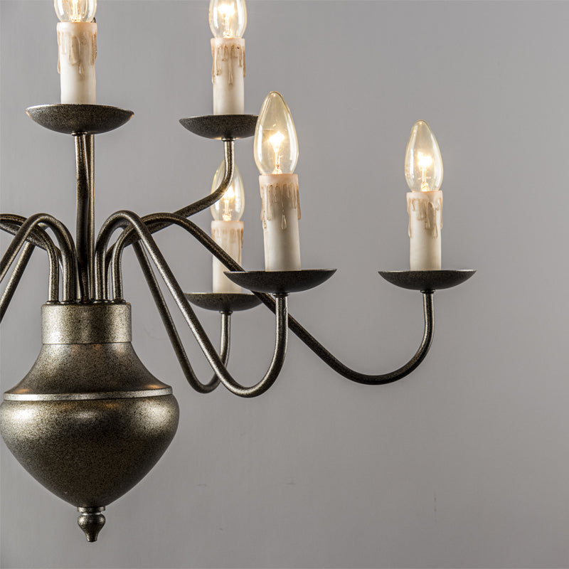 Blikuvyu candelabru din alamă și metal, vintage, industrial