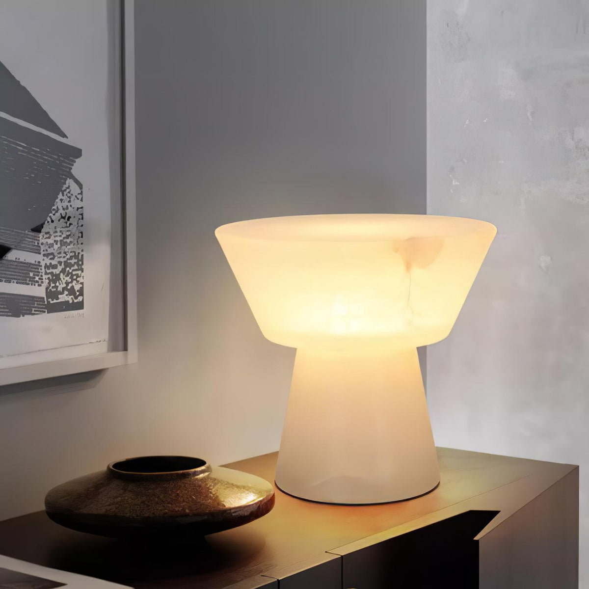 Ane Pedestal lampă de masă din alabastru