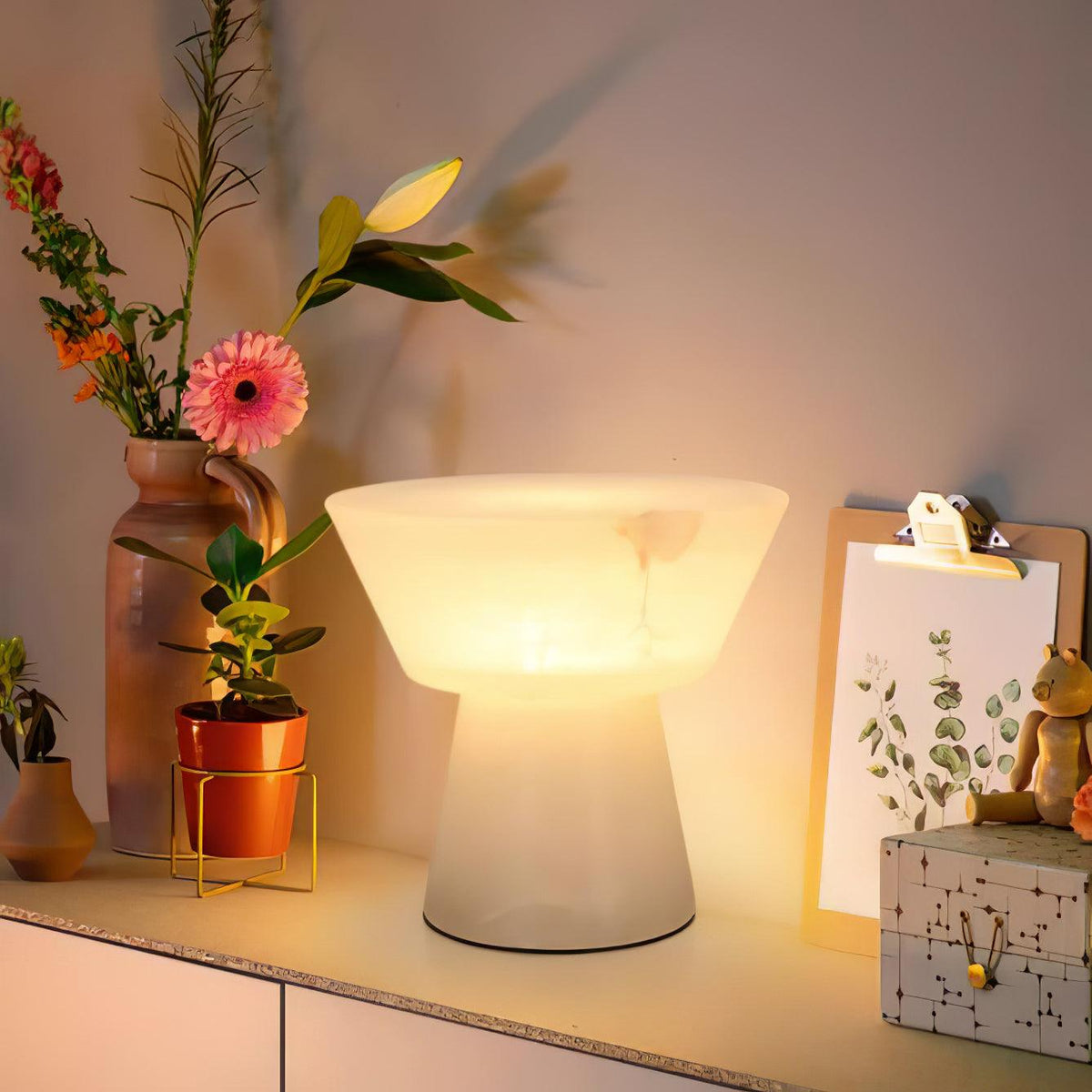 Ane Pedestal lampă de masă din alabastru