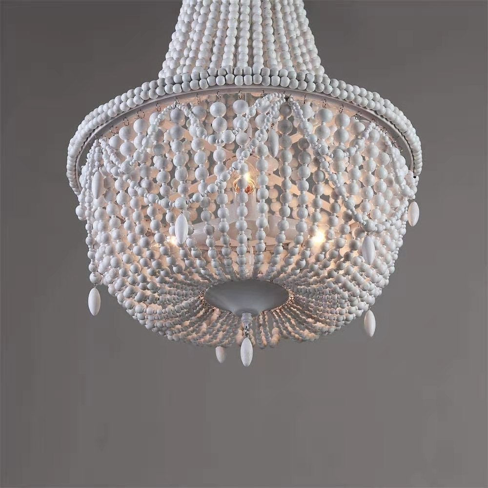 Eirikuvyu candelabru postmodern lux cu perle metalice și lemn