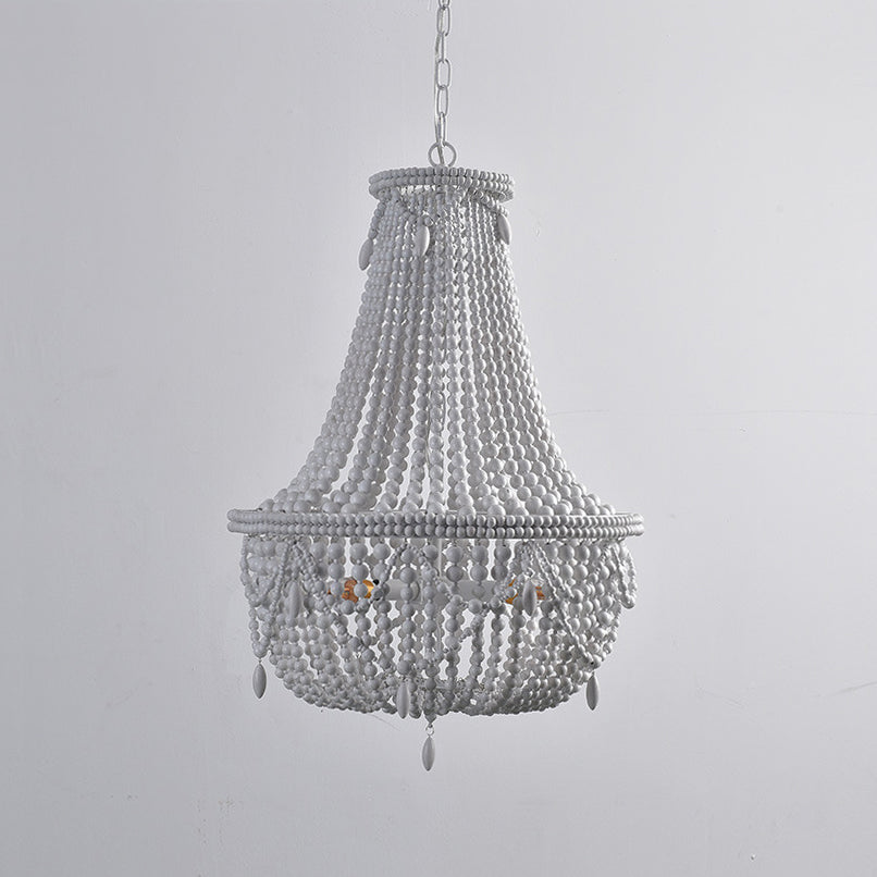 Eirikuvyu candelabru postmodern lux cu perle metalice și lemn