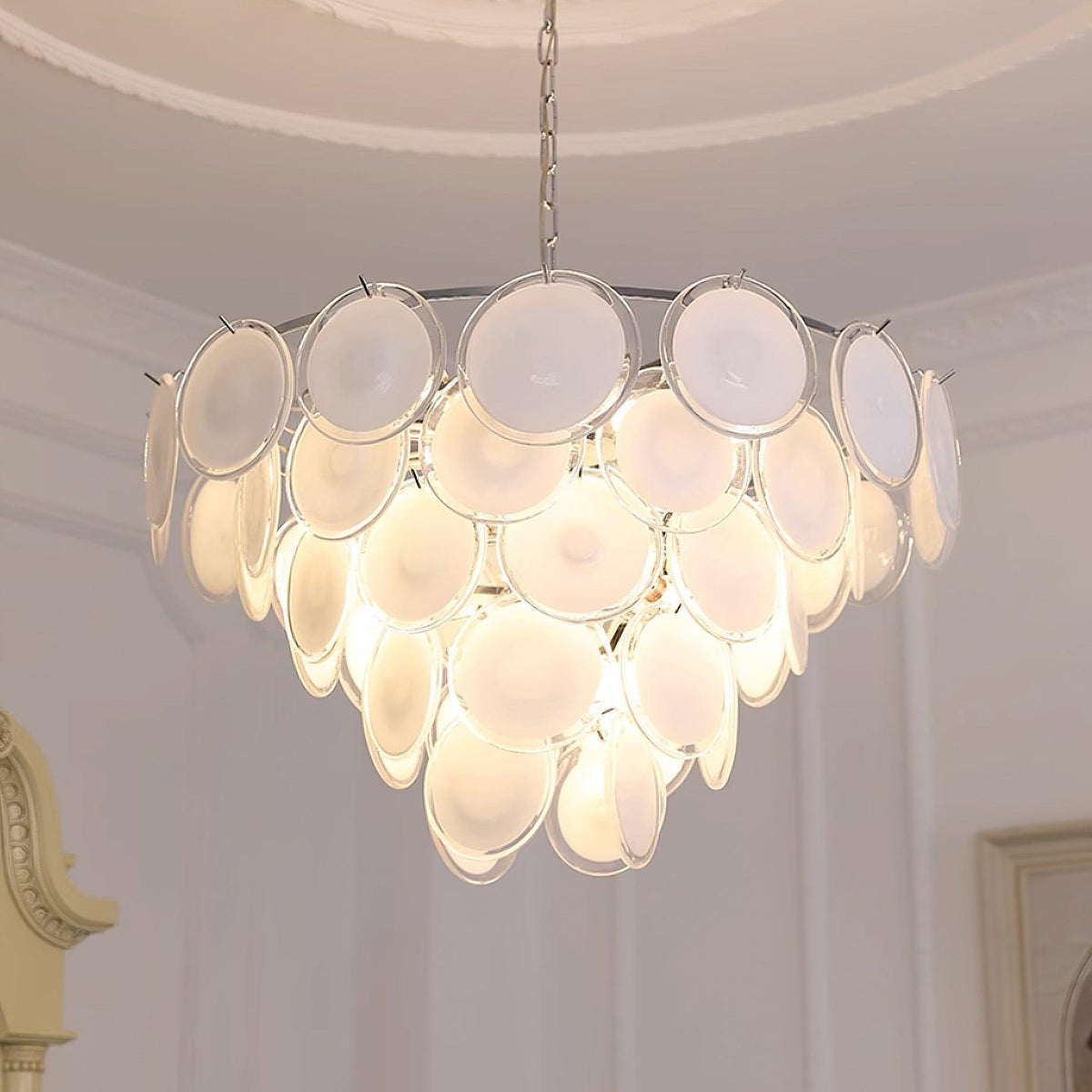 Lumirae candelabru Cascading Frosted sticlă Discs