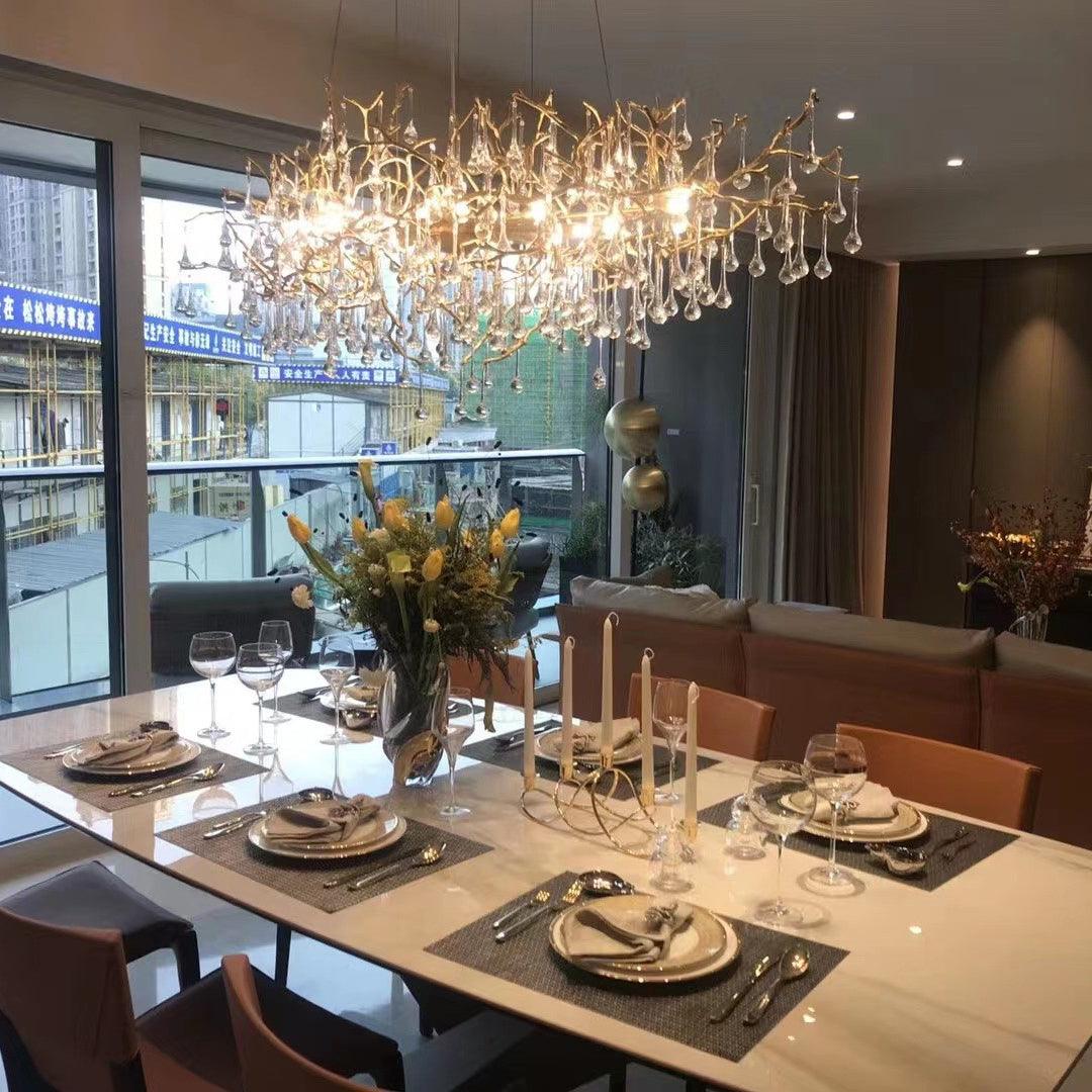 Elyeelle candelabru din alamă și cristal, cu ramuri