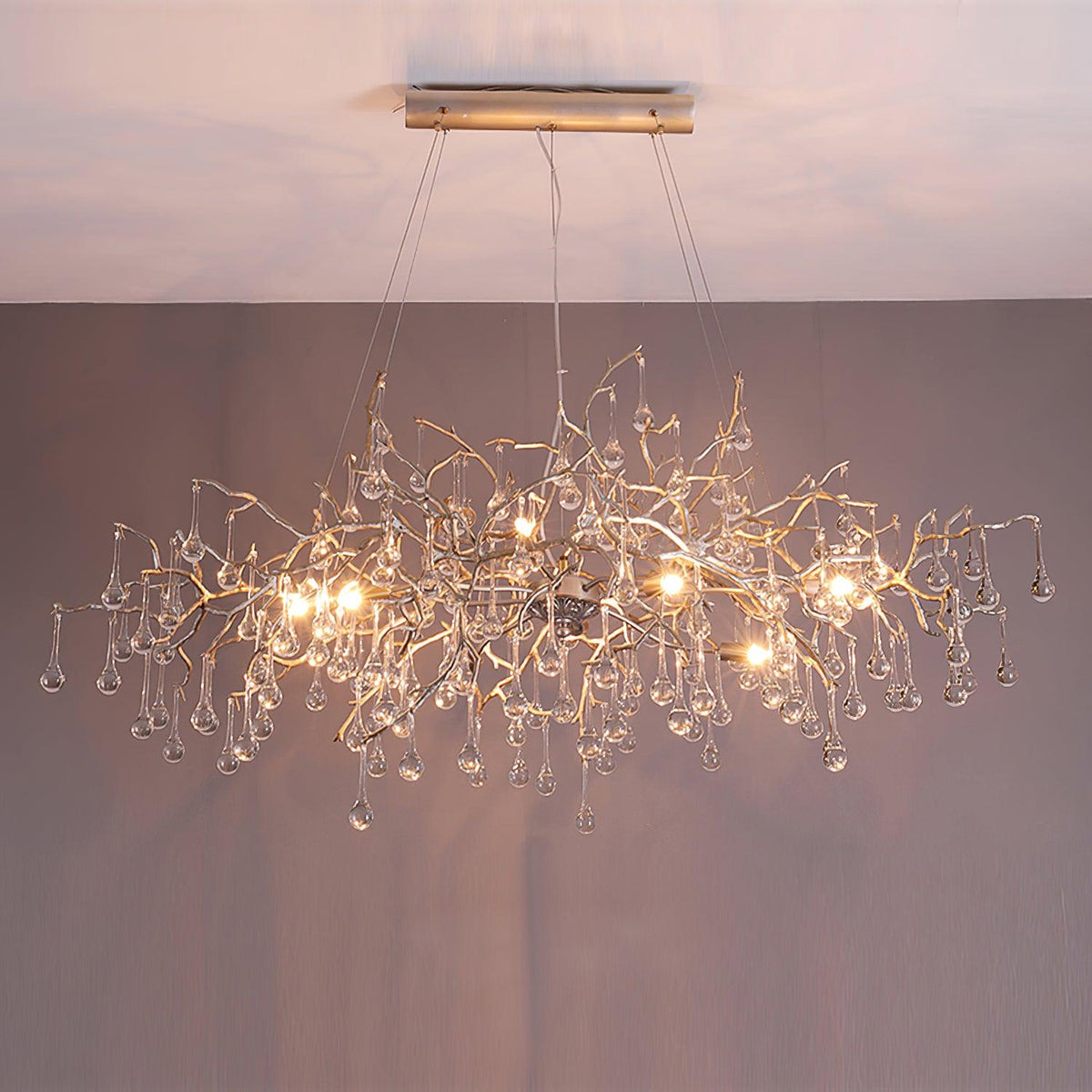 Elyeelle candelabru din alamă și cristal, cu ramuri