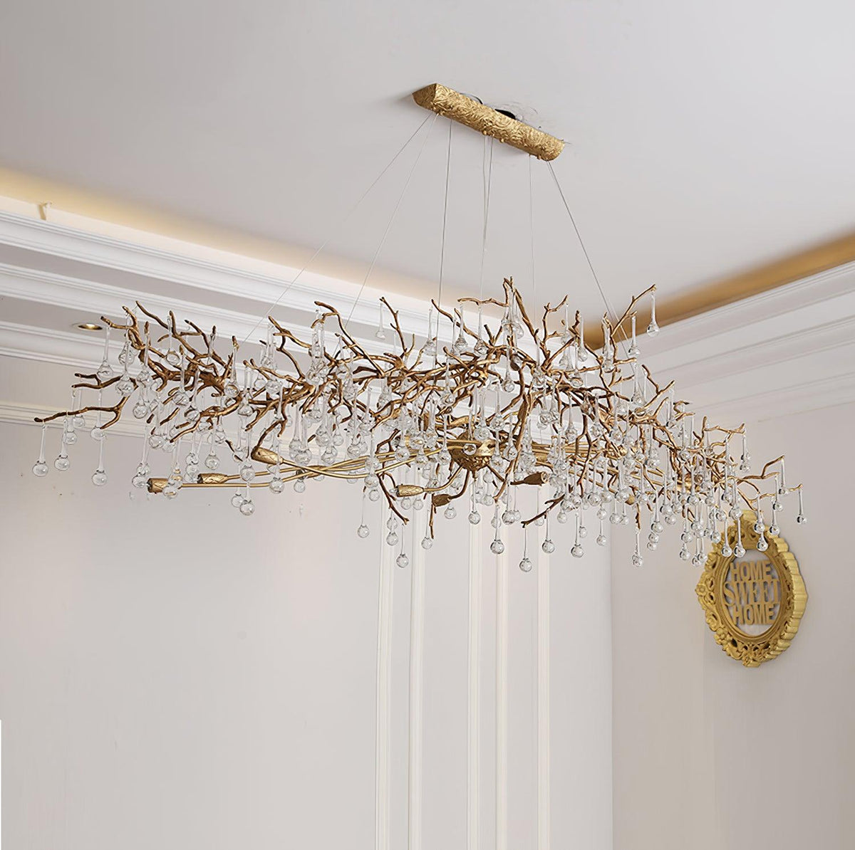 Elyeelle candelabru din alamă și cristal, cu ramuri