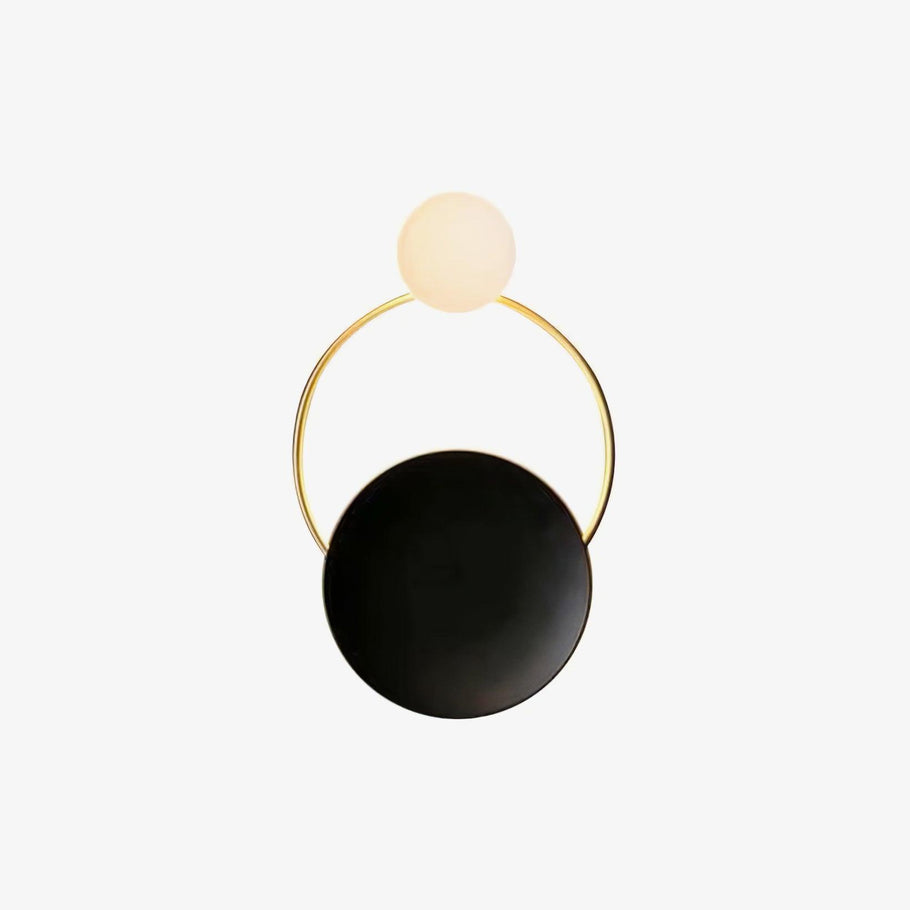 Arisha modern LED Triple Rings aplică de perete, metal/sticlă, Aur/negru, dormitor
