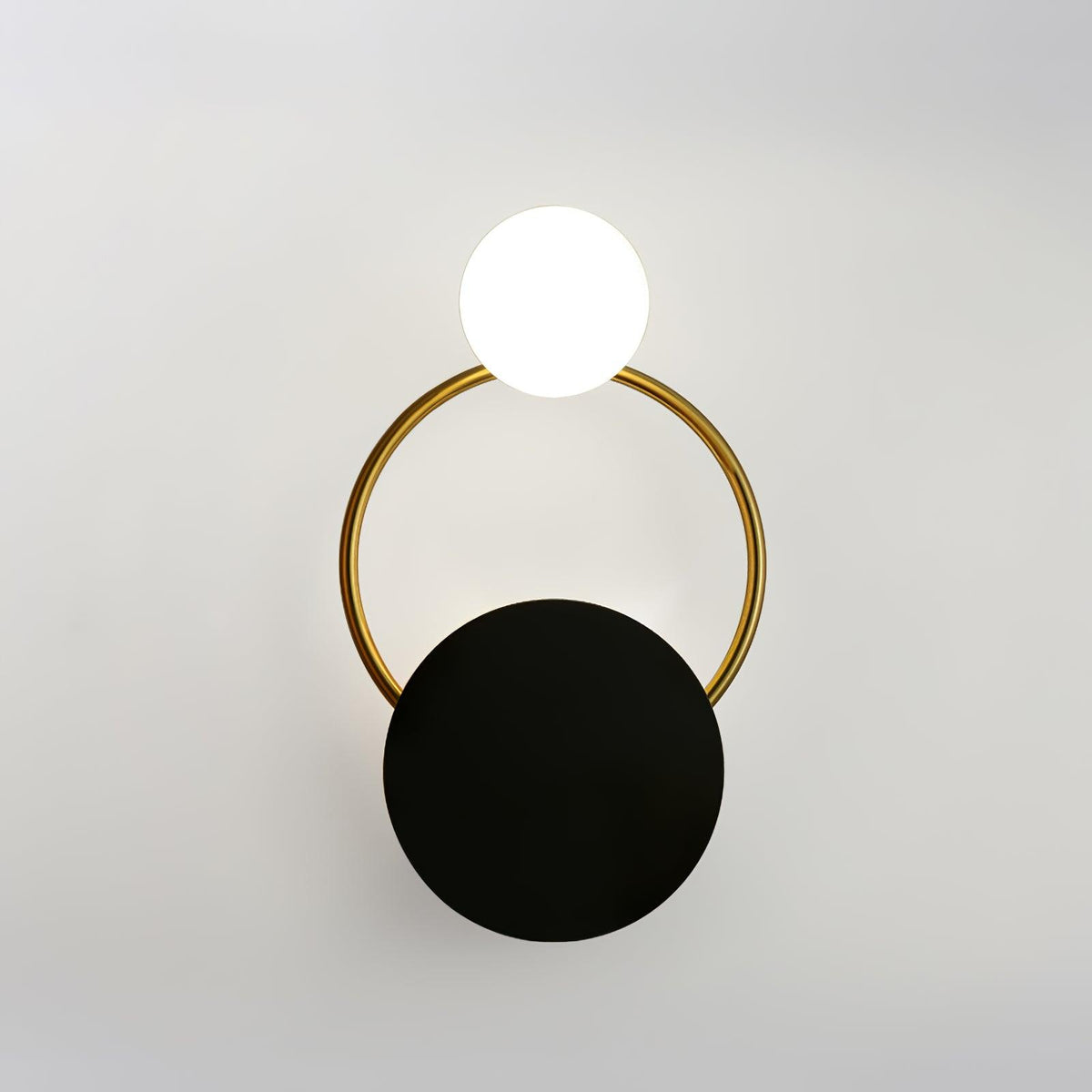 Arisha modern LED Triple Rings aplică de perete, metal/sticlă, Aur/negru, dormitor