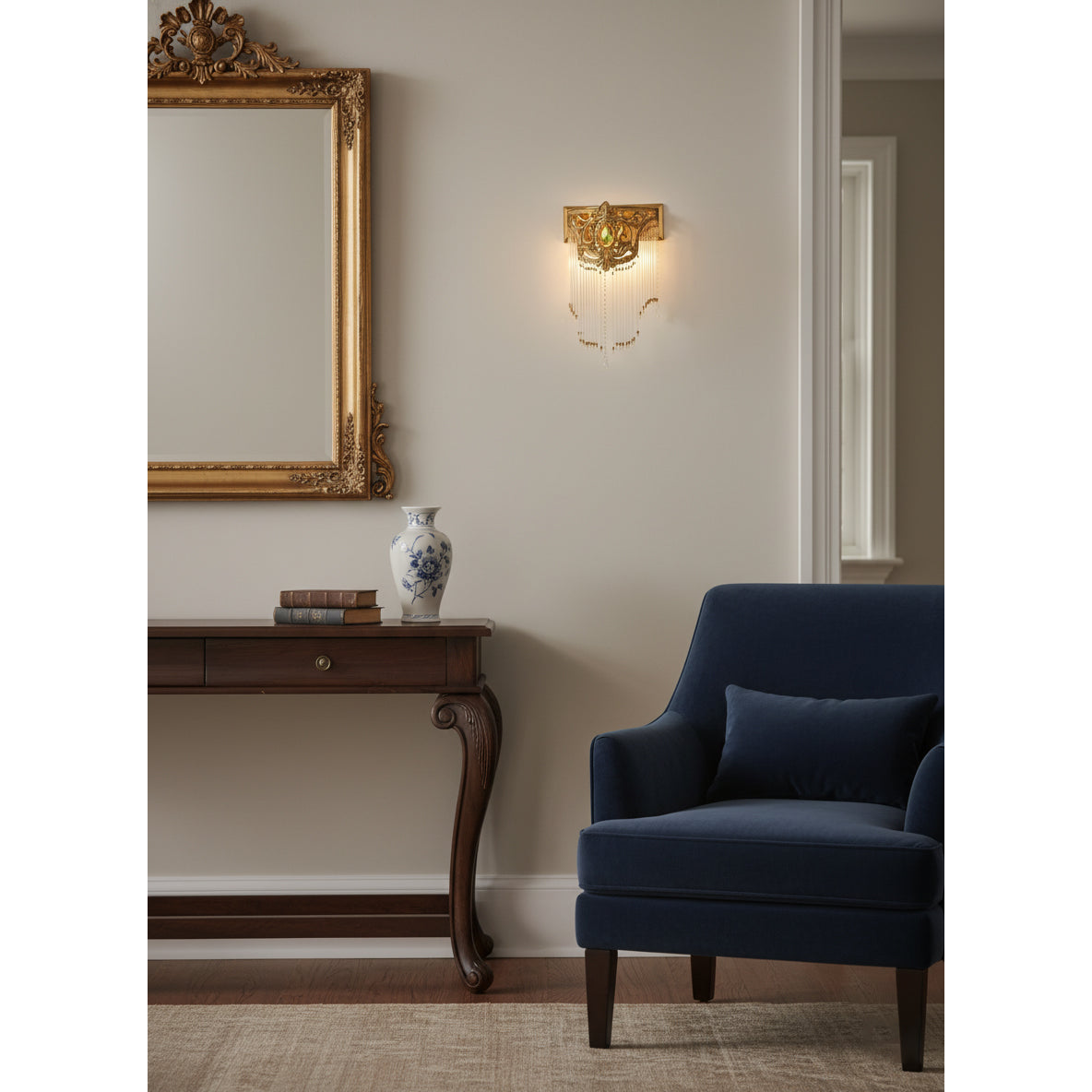 Bow Tie auriu cristal Fringe aplică de perete