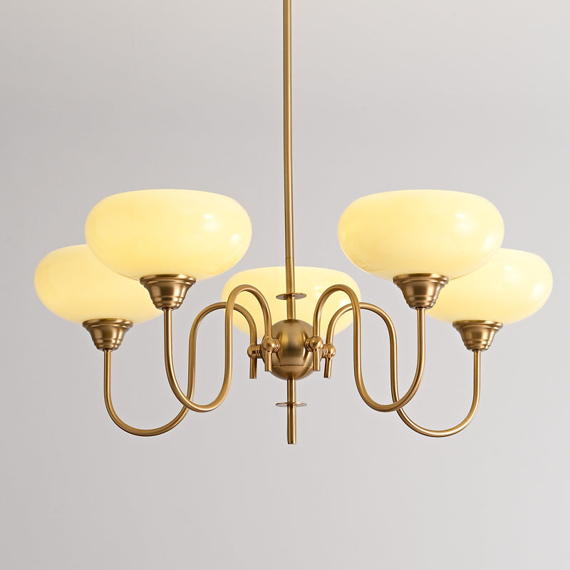Arisha candelabru din metal și sticlă, vintage, LED, pentru living