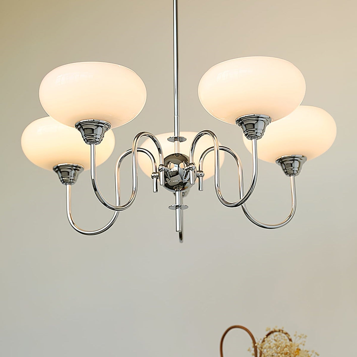 Arisha candelabru din metal și sticlă, vintage, LED, pentru living