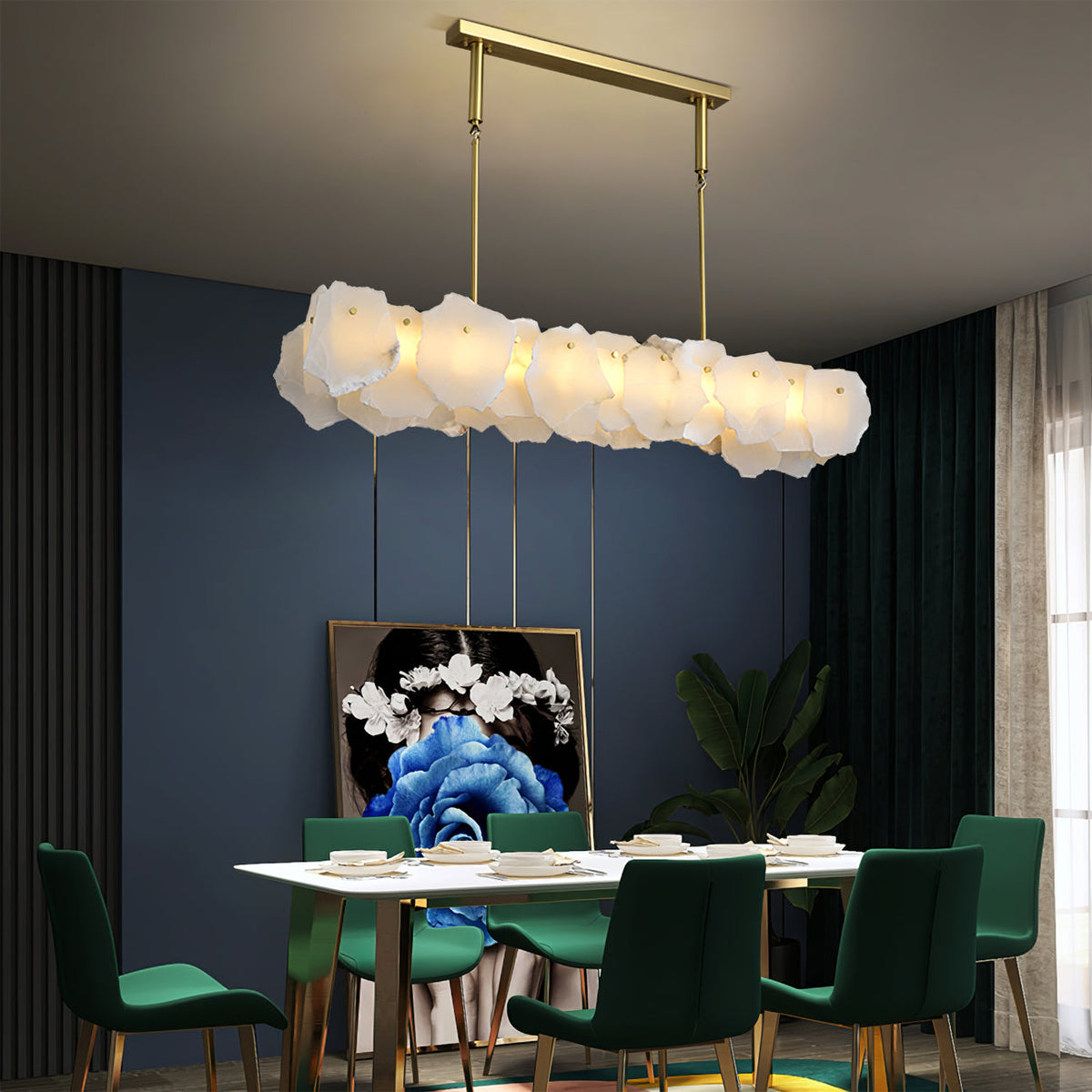 Telen candelabru cu straturi din alabastru