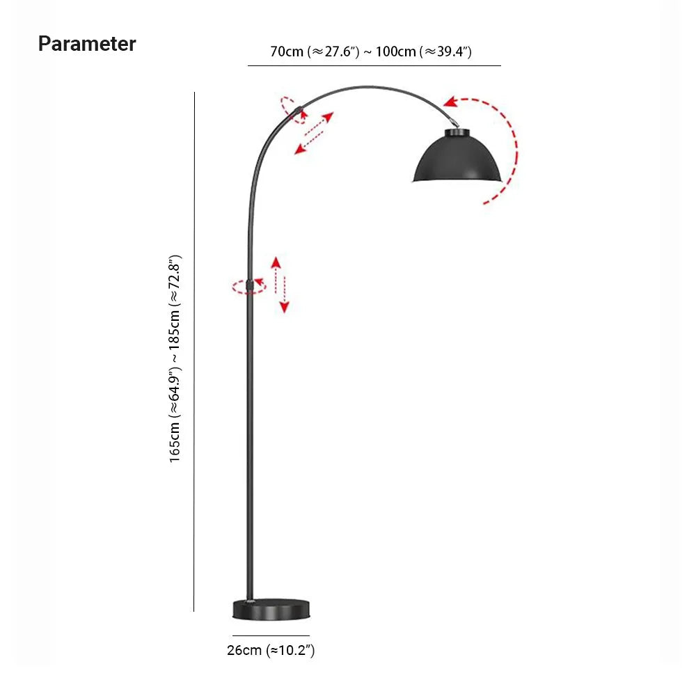 Mira modern Arc metal lampadar, negru/Red/Yellow, în culoare roșie, în culoare galbenă