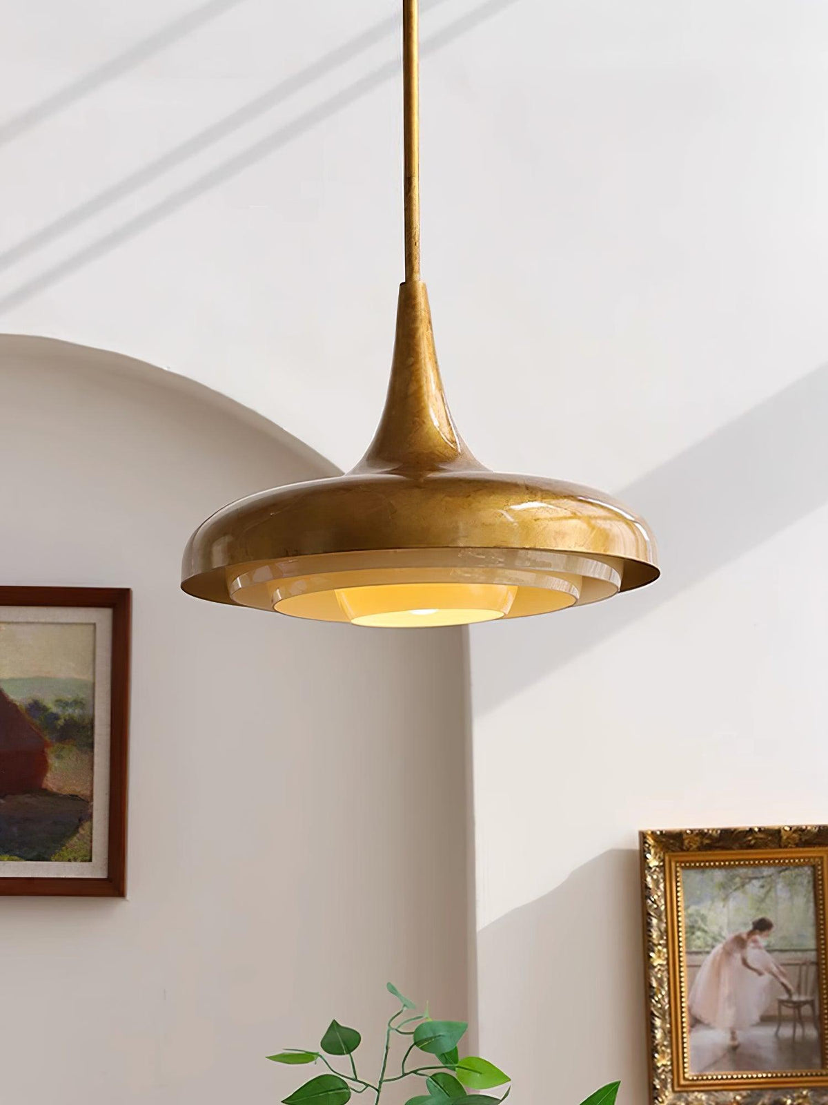 Liorinine lampă suspendată în stil modernist de la mijlocul secolului, modernă din sticlă