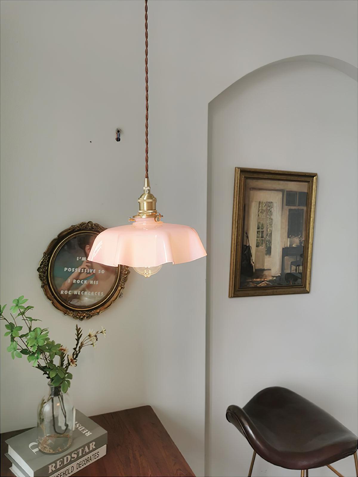 Liorivora lampă suspendată, franceză, cu flori, pentru sufragerie