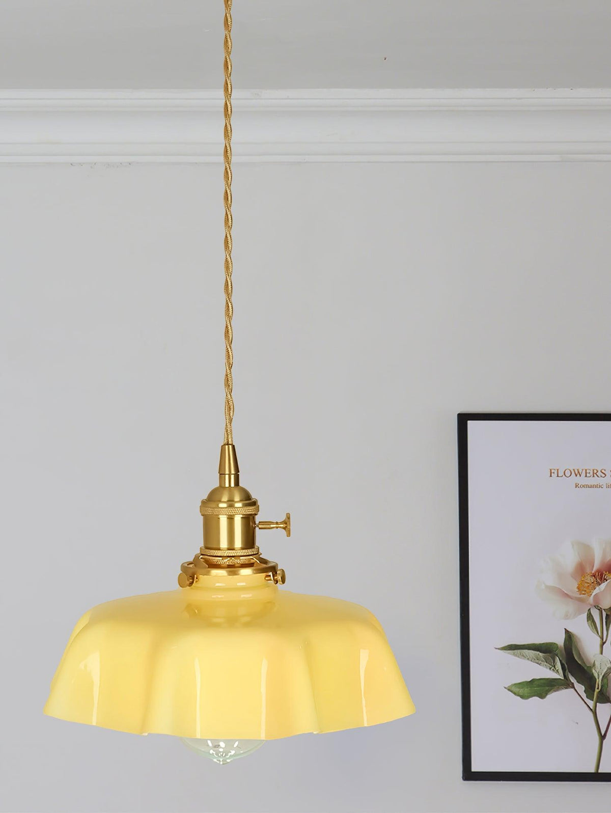 Liorivora lampă suspendată, franceză, cu flori, pentru sufragerie