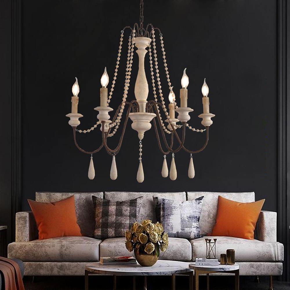 Liorerian candelabru cu Brațe în Formă de Scroll, Stil Rustic